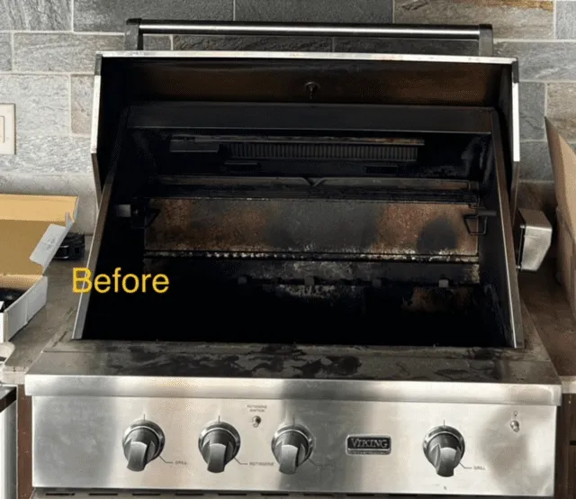 Grill before professional cleaning